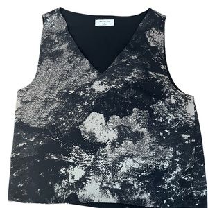 Aritzia Babaton Murphy blouse sleeveless V neck blouse rare print